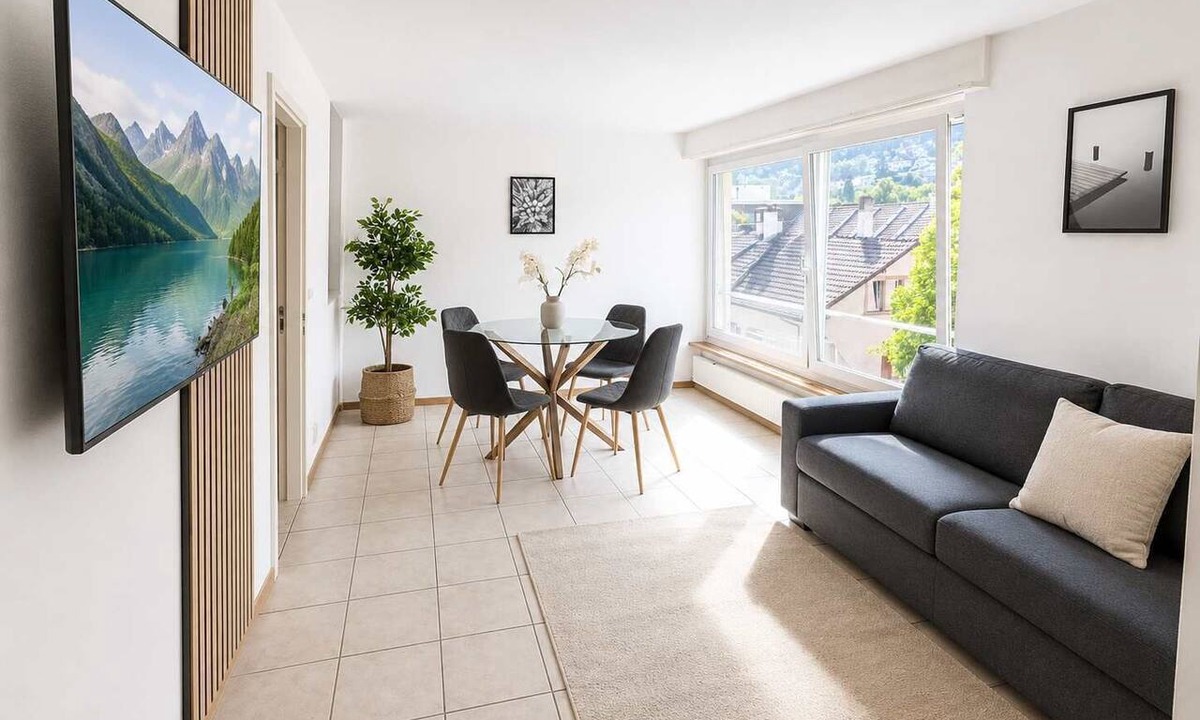 Biel Apartment | book2stay: Central Biel Apartment w/WiFi & modern Kitchen