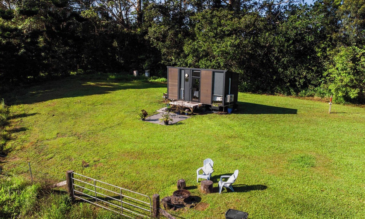 Maleny House | White Jacaranda Tiny House by Tiny Away