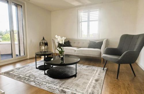 Luterbach Apartment | 3-Zimmer-Apartment mit Terrasse, 5 Min zu Bahn & Shops