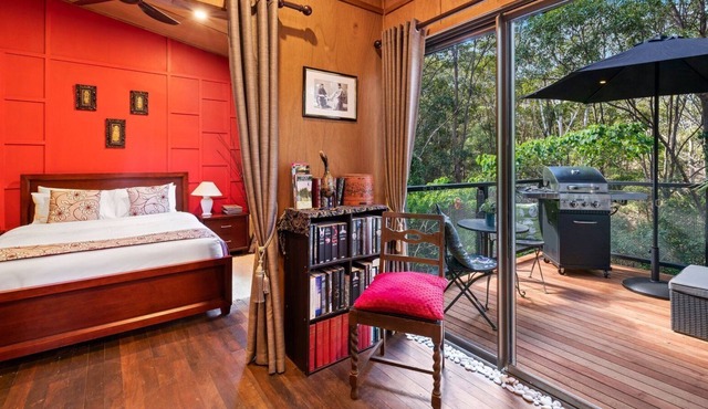 Orchid villa is decorated in Asian inspired décor with timber throughout