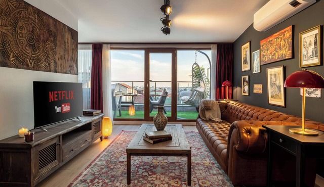 Panoramic Bosphorus View Terrace At Monnas Suite in Istanbul
