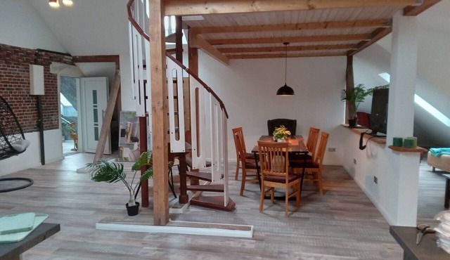 Spacious and unique 100-square-meter vacation rental with a loft in Blomberg