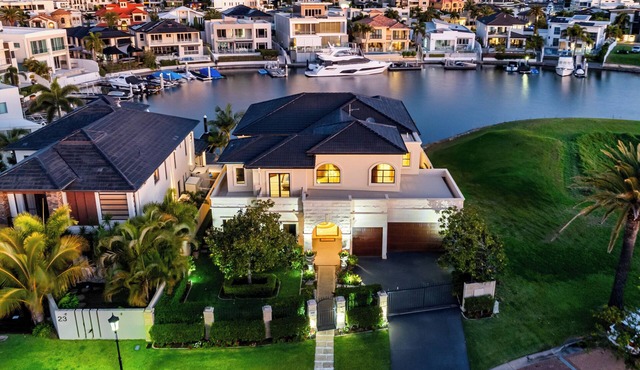 Villa Royal is a luxurious waterfront mansion. with Jetty. direct ocean access.