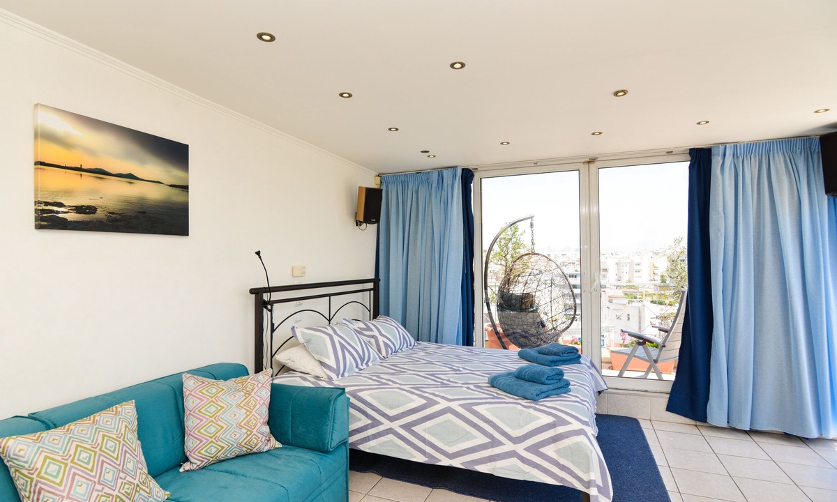 Palaio Faliro Apartment | Athens Panoramic Top floor view private terrace